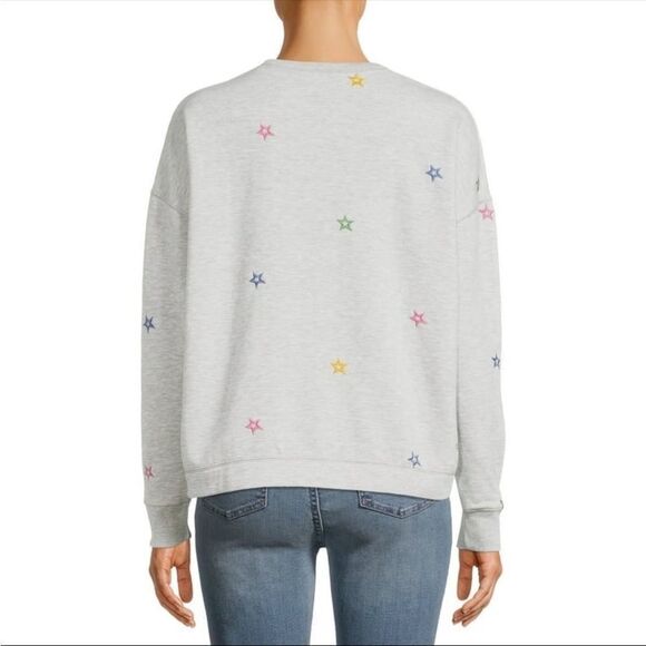 Time and Tru NEW Large‎ Grey Embroidered Sweatshirt - Picture 6 of 6